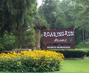 Roaring Run Resort gate sign
