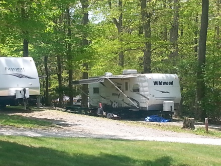 Example of a personal camping site, fit for an RV hookup, at Roaring Run Resort